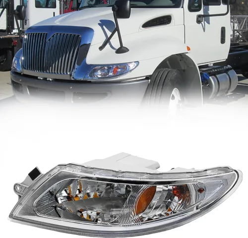 Miniatura 8 de aostirmotor Conjunto de faros delanteros para International 4300 (2002-2018), par de conductor (lado izquierdo) y pasajero (lado derecho)
