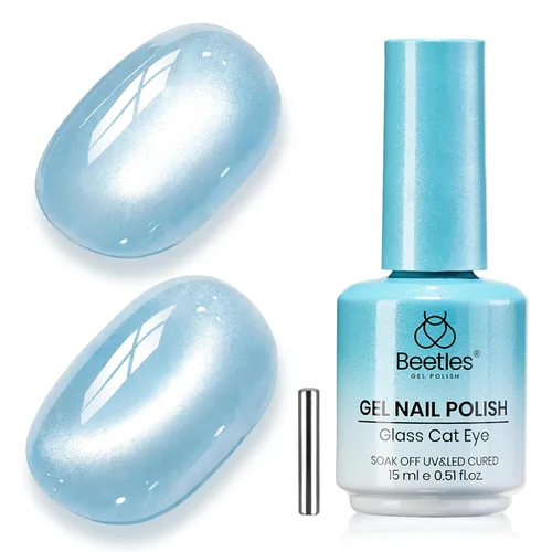 Miniatura 34 de Beetles - Esmalte de uñas de gel ultravioleta semipermanente sin HEMA de alto brillo para manicura francesa y arte de uñas, frasco a juego, blanco