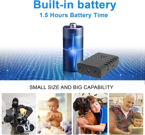 Miniatura 2 de Cámara de batería inalámbrica WiFi más pequeña, cámara de seguridad HD1080P, vigilancia Vdeo portátil, monitor de bebé