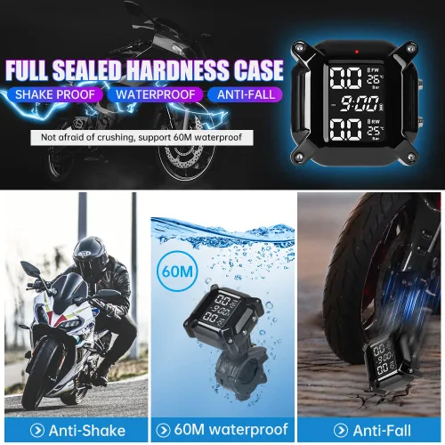 Miniatura 3 de Sistema de monitoreo inalámbrico de presión de neumáticos TPMS para motocicleta, IP67 impermeable a prueba de polvo inalámbrico TPMS para USB