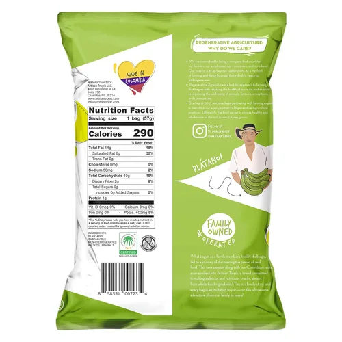 Miniatura 9 de ARTISAN TROPIC Tiras de plátano con sal marina, paquete de 8, 2 onzas, vegano, paleo y sin gluten, bolsas individuales, aperitivos saludables