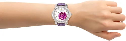 Miniatura 2 de Jeannie Rose "A Dozen Roses Watches Reloj analógico de 1.575in para mujer Morado sobre blanco A01, MoradoBlancoA01, Boost-your-confidence