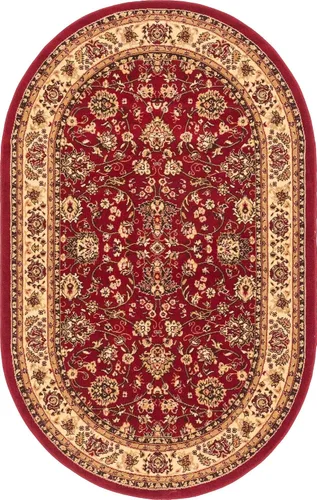Miniatura 10 de Unique Loom Sialk Hill Collection - Alfombra de área - Washington (5 pies x 8 pies, ovalada, borgoña/crema)