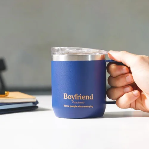 Miniatura 5 de VAHDAM Taza Boyfriend de 10.1 fl oz Taza de viaje aislada al vacío de acero inoxidable azul real Regalo del día de San Valentín para él Taza
