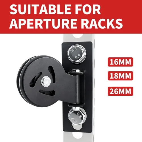 Miniatura 3 de MARLANG Sistema de polea de cable para estante de sentadillas, accesorio de polea giratoria de 180°, pernos M14 para rack de Φ16-1.024 in, máquina