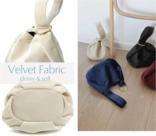 Miniatura 5 de Bolso de mano pequeño de terciopelo con asa superior para mujer