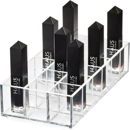 iDesign The Sarah Tanno Collection - Organizador de lápiz labial de plástico, 8 x 4 x 2 pulgadas, transparente