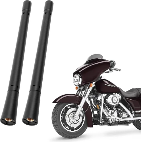 KSaAuto H12 - Antena de radio AM/FM para Harley Davidson Road Street Electra Tour Glide (1998-2026) de 7 pulgadas pulido, núcleo de cobre y