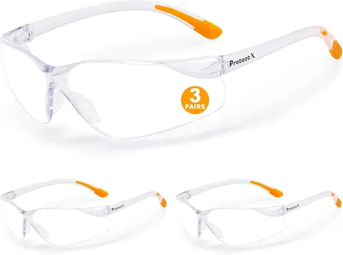 Miniatura 29 de ProtectX Gafas de seguridad para hombres y mujeres, lentes de sol de seguridad con lentes antivaho resistentes a los arañazos, agarres Skywalker