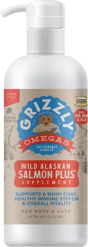 Miniatura 2 de Grizzly Pet Products Salmon Plus Omega 3-6-9 Suplemento alimenticio para perros y gatos, 16 onzas