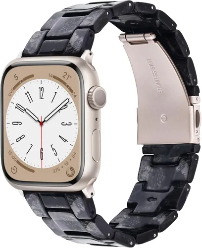 Miniatura 11 de V.R.HOPE Correa de Resina para Reloj Compatible con Apple Watch para Mujeres 38mm 40mm 41mm 42mm Oro Rosa Ligero Pulsera de Pulsera para iWatch Beige