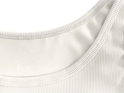 Miniatura 3 de tagunop Camiseta sin mangas para mujer, cuello redondo, básica, informal, acanalada, ajustada