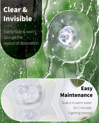 Miniatura 2 de Pawfly Paquete de 30 ventosas para vidrio, pequeñas ventosas de goma para el hogar, cocina, baño, organización, decoración de Navidad