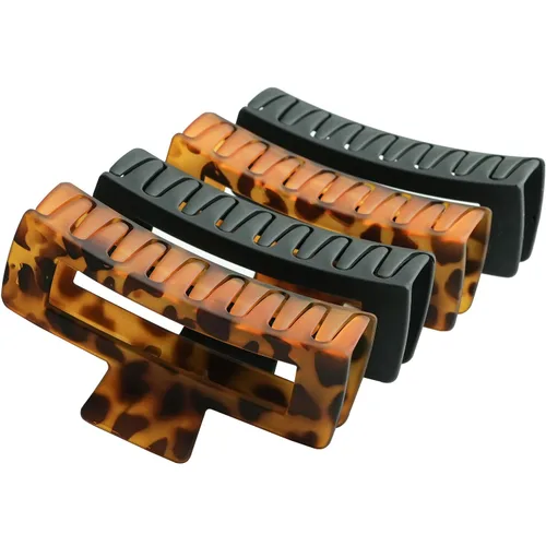 Miniatura 9 de Paquete de 4 pinzas para cabello extra grandes para mujeres, pinzas brillantes de sujeción fuerte de 5 pulgadas para cabello grueso y largo, clips