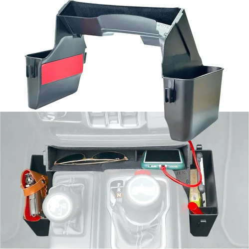 JVMA - Bandeja organizadora de consola central, gancho de almacenamiento para palanca de cambios, 3 unidades | for Jeep Gladiator 2020-2026 and Jeep