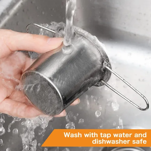 Miniatura 7 de Paquete de 2 coladores de té, cesta infusora de té de acero inoxidable que se asienta en tazas, infusores de té Evmliy para té suelto, difusor de té