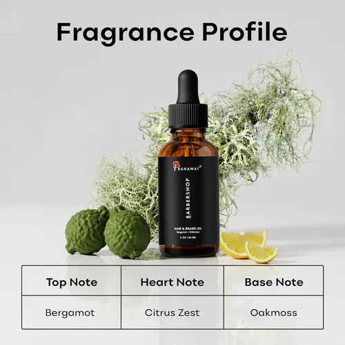 Miniatura 2 de BAHAWAT Aceite para barba, acondicionador y suavizante de aceite para barba de alta calidad, aroma de barbería, elimina la picazón de la barba