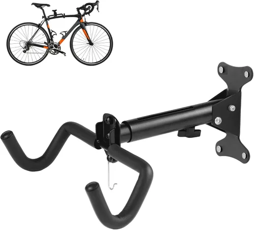 Cyfie Soporte de pared para bicicleta, gancho de almacenamiento de garaje para bicicletas con un gancho para casco para colgar el casco, soporte