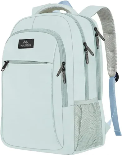 MATEIN Mochila de viaje para laptop, mochila escolar ligera antirrobo para niñas, niños y estudiantes con puerto de carga USB, mochila resistente al