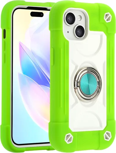 Miniatura 124 de MARKILL Funda compatible con iPhone 15 de 6.1 pulgadas con soporte integrado, [grado militar resistente de cuerpo completo] protección contra Rosa
