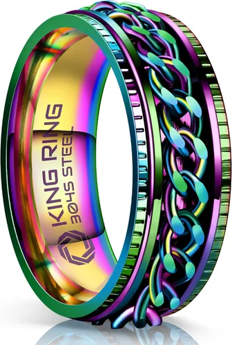 King Ring Anillos Super Spinner de 0.315 in Segunda edición de anillos de acero inoxidable premium para hombres y mujeres Diseñado en Estados