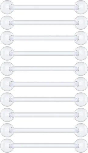 Miniatura 16 de Anillos de plástico para pezón – Anillos de lengua transparentes – Piercing hipoalergénico recto Bioflex