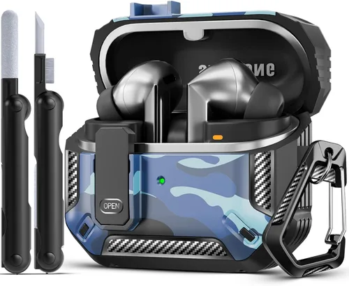 Lock Fit Diseñado para Samsung Galaxy Buds3 FE (2025) / Buds3 Pro (2024) / Funda Buds 3 (2024), con kit de limpieza Cuerpo completo Resistente a