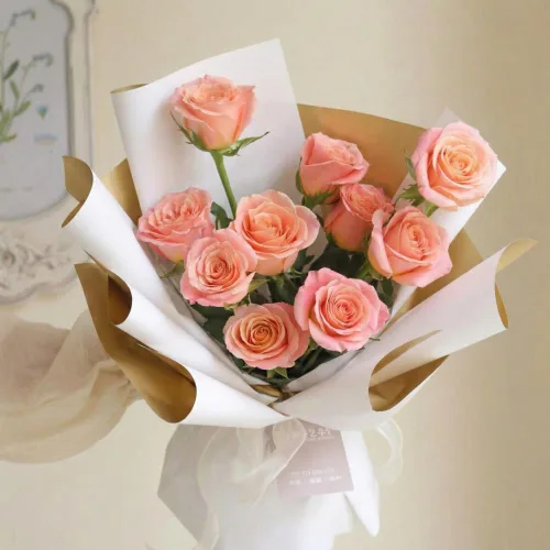 Miniatura 2 de BBJ WRAPS Papel de regalo de ramo de flores doradas, papel de regalo de flores impermeable, envolturas florales coreanas para arreglos florales