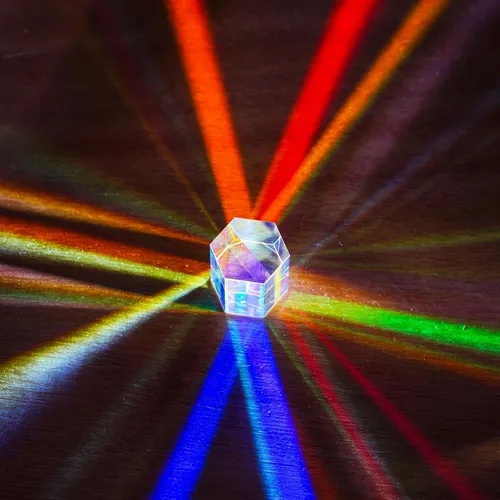 Miniatura 7 de HDCRYSTALGIFTS Prisma de dispersión RGB poliedro de vidrio óptico