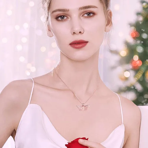 Miniatura 12 de Minicremation Joyas de cremación para cenizas – Collar conmemorativo de mariposa con colgante de urna para cenizas de seres queridos