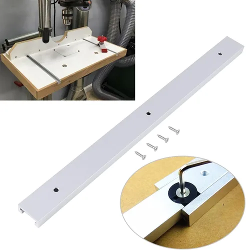 Miniatura 4 de Pistas en T de 15.748 in, pista de ranura en T de carpintería de aleación de aluminio con tornillos autorroscantes Carril de canal para carpintería