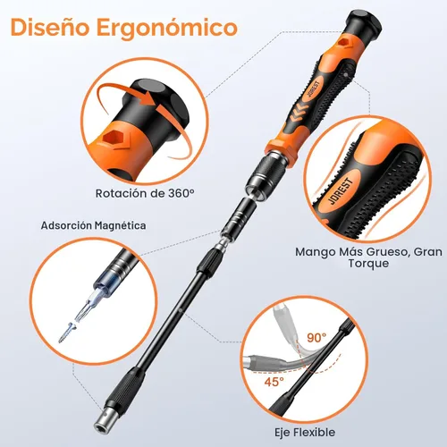 Miniatura 3 de JOREST Juego de destornilladores de precisión 117 en 1, regalos de herramientas para hombres, mini kit de herramientas de reparación con puntas
