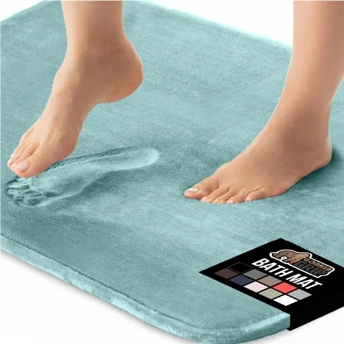Miniatura 25 de GORILLA GRIP Alfombras de Baño de Espuma Viscoelástica, Tapetes de Baño de Terciopelo Suave y Absorbente, Puntos Duraderos en la Parte Inferior