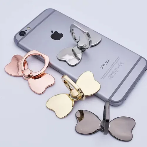 Miniatura 5 de Soporte de anillo de mariposa de metal para teléfono celular, soporte de estabilidad para anillo de dedo, soporte trasero de montaje en automóvil