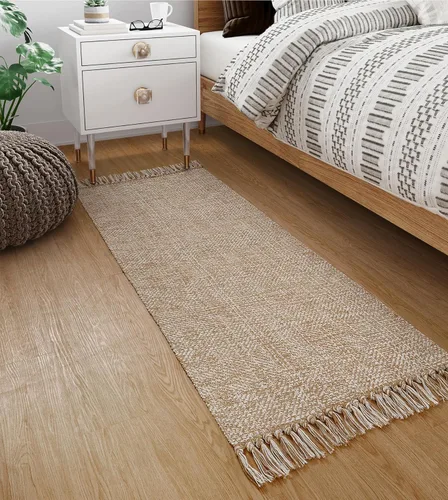 Miniatura 8 de Collive Alfombra de pasillo de 2 x 5 pies, suave, lavable, color tostado, contemporánea, moderna, para lavandería, interior, alfombra de algodón