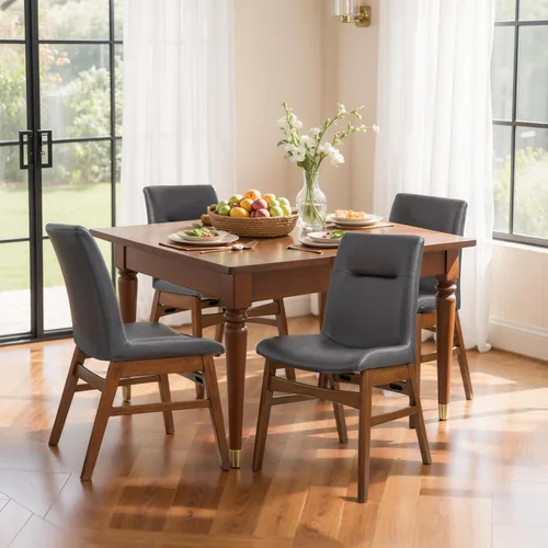 Miniatura 38 de SyMax Juego de 6 sillas de comedor de piel sintética con borde cosido, modernas sillas laterales de cocina de alta gama para dormitorio, sala