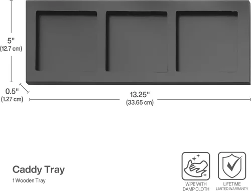 Miniatura 4 de Towle Living Carrito de cerámica de 3 piezas con bandeja de madera, blanco, negro