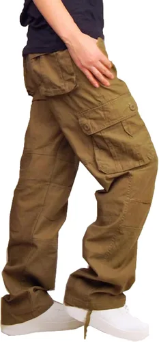 Muscularfit Pantalones cargo de camuflaje para hombre 2023 grandes y altos, múltiples bolsillos, pantalones deportivos sueltos y rectos, pantalones
