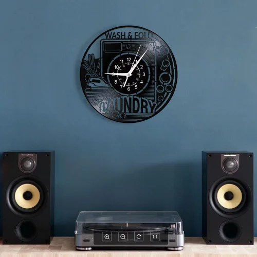 Miniatura 6 de Reloj de pared de 12 pulgadas para lavadero, silencioso, sin tictac, reloj de pared de cuarzo para lavadora, funciona con pilas, moderno reloj