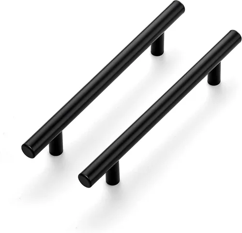Ravinte - Paquete de 32 unidades de tiradores para gabinetes de 7.38 pulgadas de acero inoxidable en color negro mate para cocina; tiradores de 7.38