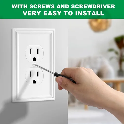 Miniatura 6 de Cubiertas blancas para enchufes de pared, placa decorativa moderna para interruptor de luz, cubierta de enchufe, placas de interruptor, cubierta
