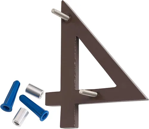 Miniatura 3 de Montague Metal Products MHN-8-F-AC2-4 Números flotantes modernos de aluminio cepillado sólido, 8 pulgadas, níquel satinado recubierto de polvo