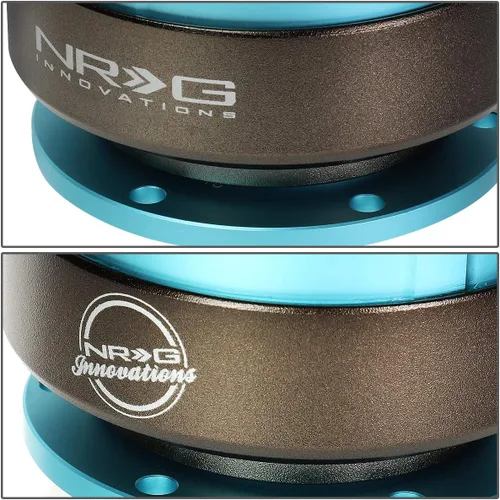 Miniatura 2 de Auto Dynasty NRG Innovations SRK-200MF Adaptador de liberación rápida para volante Gen 2.0 Cuerpo fresco menta/anillo de titanio
