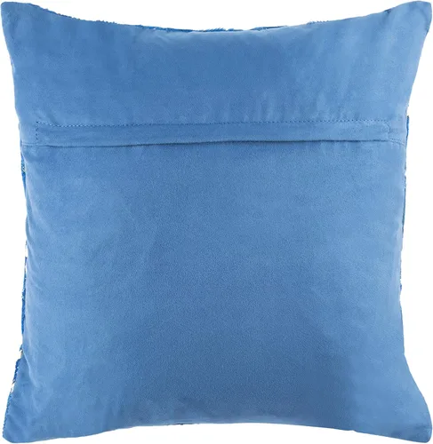 Miniatura 3 de SAFAVIEH Clairton - Almohada metálica de piel de vaca, color azul/plateado