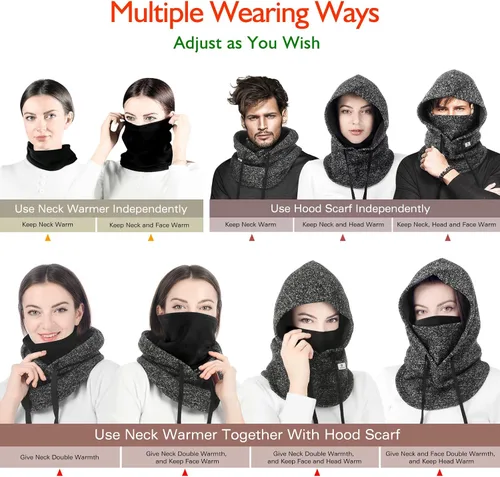 Miniatura 5 de C CALOICS Máscara de esquí de invierno pasamontañas para clima frío resistente al viento máscara facial para hombres y mujeres esquí lancha de nieve