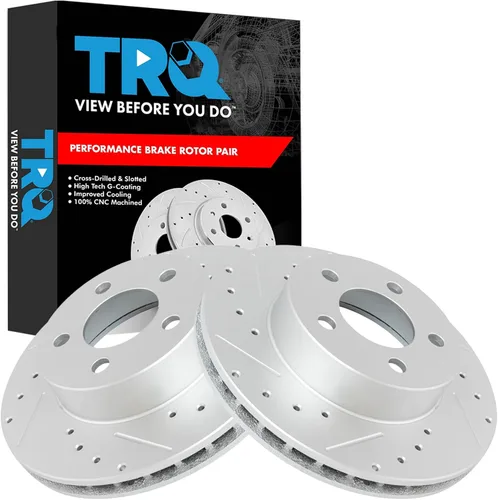 Miniatura 134 de TRQ Juego de rotores de freno de rendimiento trasero con revestimiento G premium compatible con Mazda 6 2014-2021