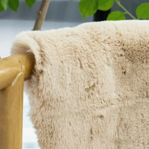 Miniatura 4 de ORINOVA Alfombra de pelo de conejo sintético de lujo de camello lavable para sala de estar Dormitorio Niños Círculo Pequeña Guardería Alfombra