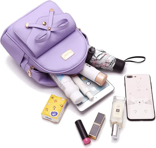 Miniatura 4 de Bonita mochila de piel con lazo para mujer