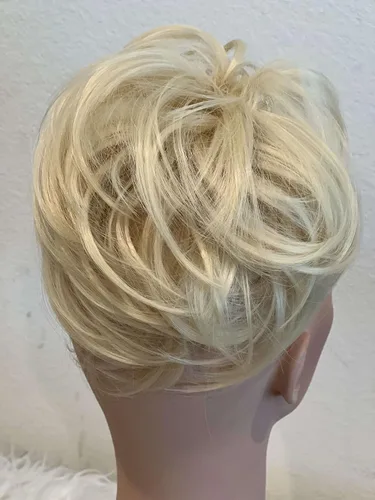 Miniatura 3 de Apexhairs - Extensión de moño de cabello sintético lacio, extensiones de moño corto, accesorios para el cabello, moño elástico fácil de coletar