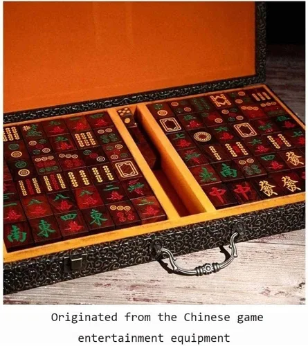Miniatura 5 de Juego de mahjong chino, juego de 144 mini mahjong, juego de mahjong chino con caja de madera, azulejos de Mahjong para viajes, fiesta, juego familiar